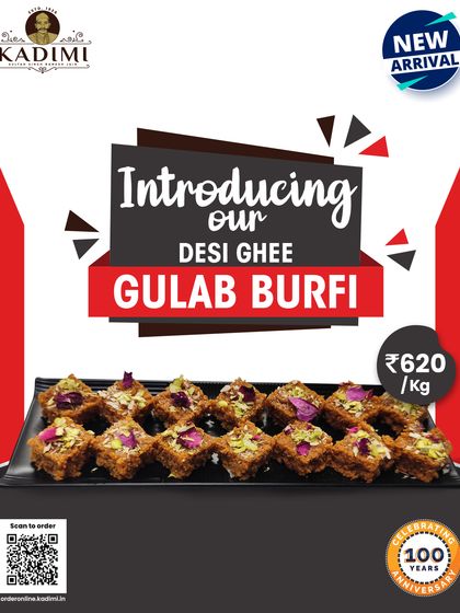 Introducing our new Desi Ghee Gulab Burfi. It has the rich flavour of burfi with the delicate fragrance of rose petals.