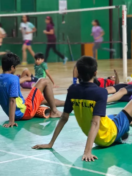 Players use foam rollers for muscle recovery after an intense practice, an important part of our training regimen.