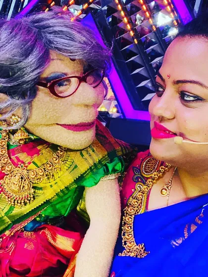A sweet, candid moment between me and Ajji on set. It’s these little interactions that make our performance feel so natural.