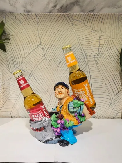Another view of the two-bottle holder, showing how securely it holds the bottles.