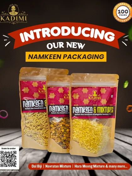 New Look, Same Delicious Taste: Our Namkeen Packaging. We've introduced new packaging for our namkeens to keep them fresh and crunchy for longer. Look for our Dal Biji, Navratan Mixture, and Hara Moong Mixture packs.