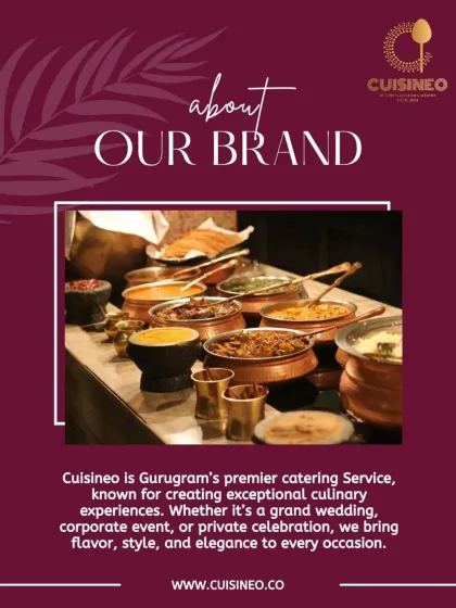 A little about our brand. We are known as Gurugram's premier catering service, bringing flavor, style, and elegance to every wedding, corporate event, or private celebration.