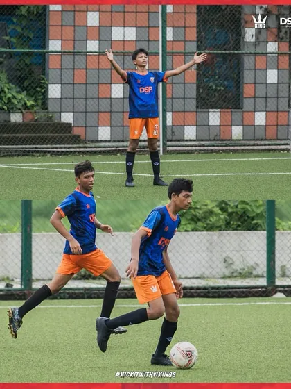 A perfect strike on goal. This collage captures the sequence from the run up to the celebration.