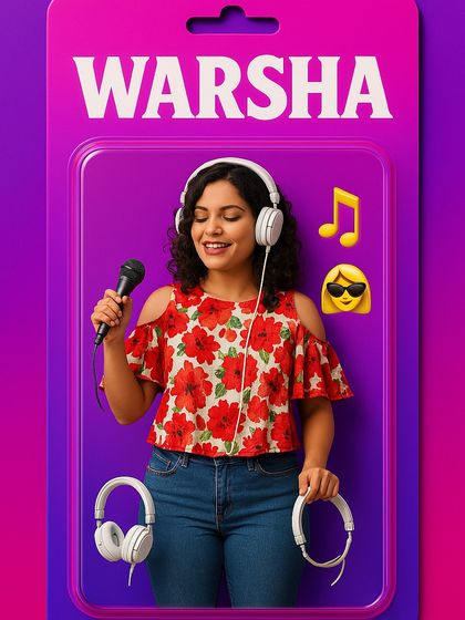 Meet Warsha, one of our talented vocal coaches, imagined as a collectible action figure. She's powered by passion, vocals, and style.