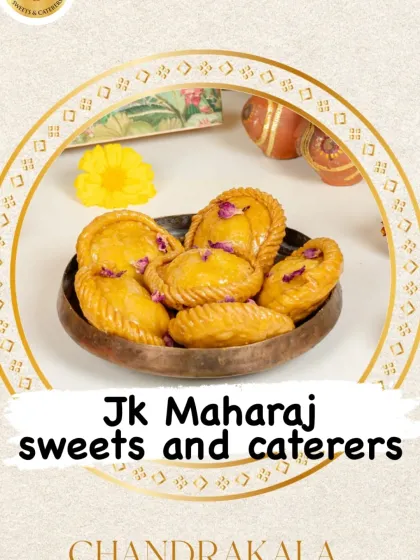 My Chandrakala, a classic sweet pastry filled with a rich mixture of khoya and dry fruits. It is a festive delicacy, especially popular during Holi and Diwali.
