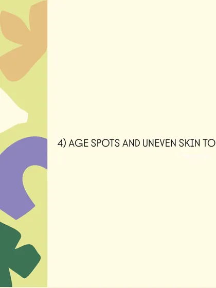 The fourth sign is the appearance of age spots and an uneven skin tone, largely caused by cumulative sun exposure.