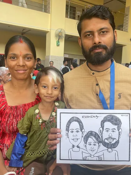 A beautiful family portrait from a special event at Tata Memorial Hospital. It is a privilege to create these keepsakes that celebrate family bonds.