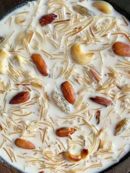 A perfect sweet ending to any meal. My Simaiya Kheer is a creamy, comforting dessert made with roasted vermicelli, milk, and aromatic cardamom, generously topped with almonds and cashews. It’s a hug in a bowl.