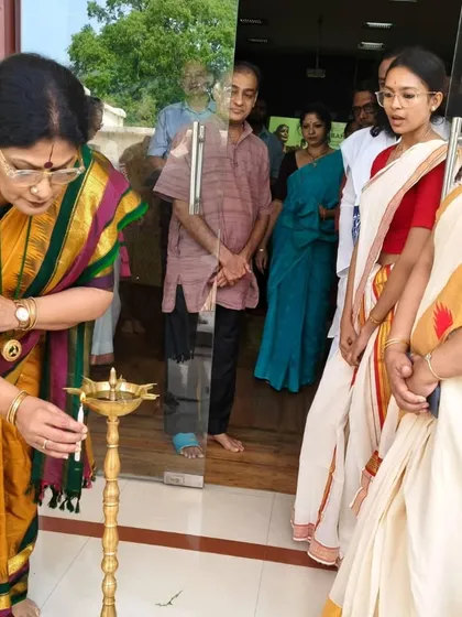 Lighting the lamp at Sangita Bhavana, Vishwabharati, Shantiniketan, before my lecture-demonstration, 'PRAVAHATI'.