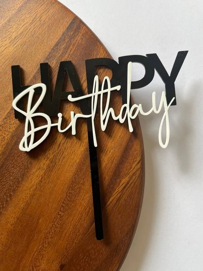 The Party Glitter - Custom Cake & Party Decorations Sleek Acrylic & Wooden Toppers photo 23