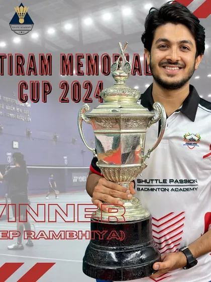 Deep Rambhiya holding the vintage trophy after winning the prestigious Motiram Memorial Cup 2024.