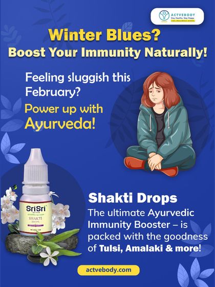 Beat the Winter Blues with Ayurvedic Immunity Support. Feeling sluggish and down in February is a common sign of low immunity. I often recommend Shakti Drops, a potent blend of Ayurvedic herbs like Tulsi and Amalaki, to help power up your energy and lift your spirits naturally.