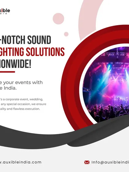 We provide top-notch sound and lighting solutions nationwide. This graphic highlights our capability to handle large-scale events, from corporate functions to massive concerts, ensuring flawless execution every time.