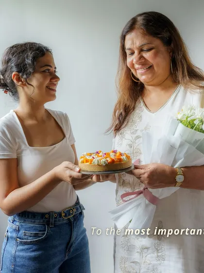 A heartwarming moment of gifting our special mango tart for Mother's Day. Our desserts are made for creating sweet memories.