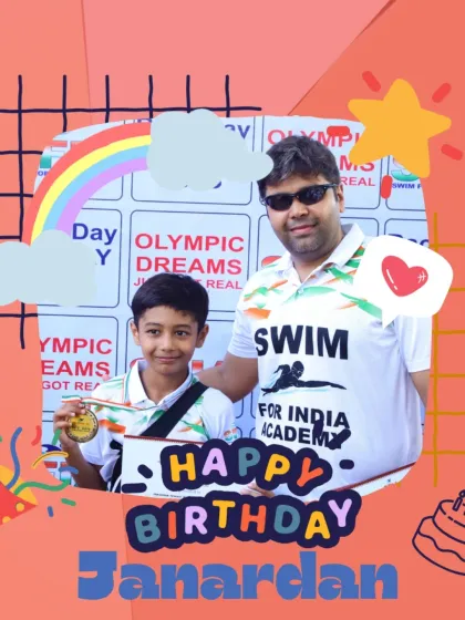 Happy Birthday to Janardan. Celebrating our swimmers' special days is part of our academy's culture.