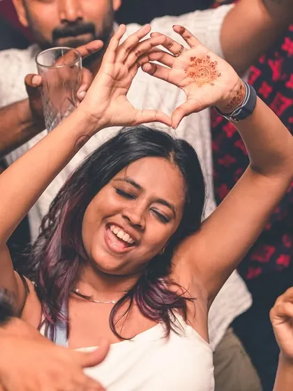 Spreading love from the dance floor.