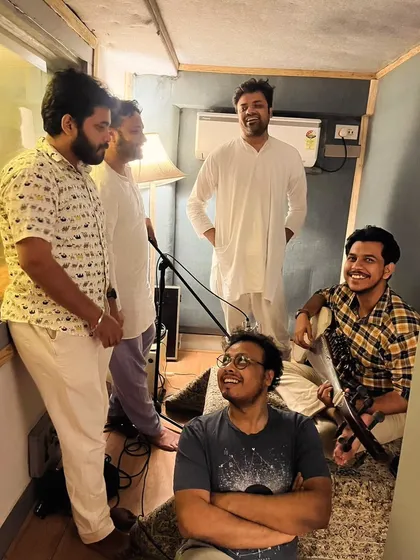 A candid shot from a late-night recording session with Sourendro and Soumyojit da. The studio life often means long hours, but the creative energy makes it all worthwhile.