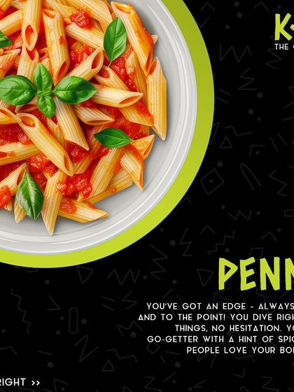 Sharp and to the point. Our penne pasta is for the go-getters who love a bit of spice and boldness.