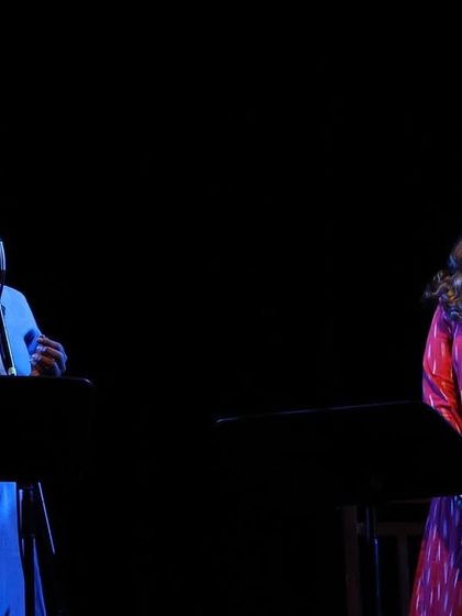 A musical dialogue with the wonderful singer Bindhumalini during our 'Jugalbandi' concert. It was a joy to share the stage and blend our voices.