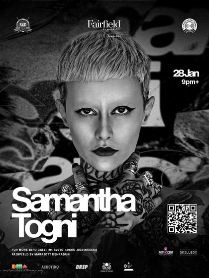 The headliner poster for Samantha Togni's return to my hometown. The energy was electric.