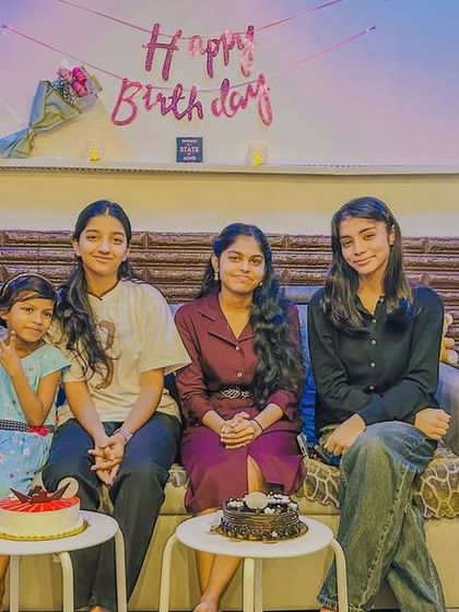 The birthday girls, Shruti and Alina, with another student. It's great to see the friendships that form here at the academy.