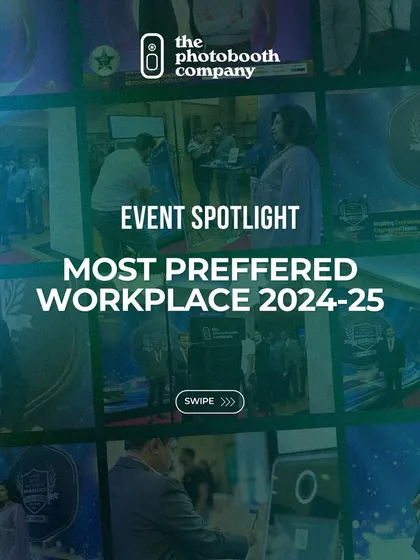 An event spotlight graphic for the 'Most Preferred Workplace' awards. We help document the success and energy of your most important corporate events.