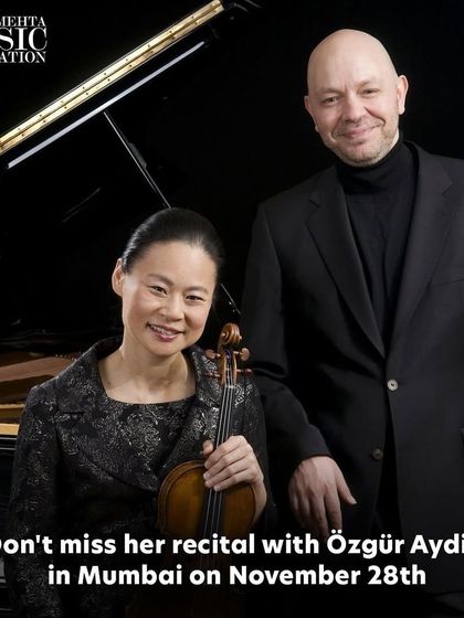 A beautiful photo of duo Midori and Özgür Aydın, reminding our audience not to miss their upcoming recital in Mumbai.