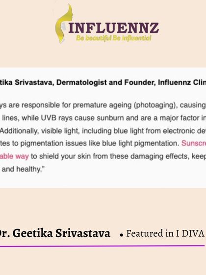 A closer look at my feature in iDiva. I discussed the importance of sunscreen in protecting against UVA, UVB, and even blue light to prevent premature ageing and pigmentation.