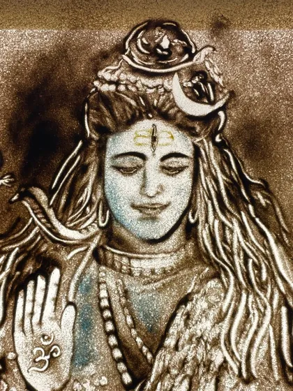 A vibrant and detailed sand art of Lord Shiva created for Mahashivratri. I tried to capture his divine essence with the damru, trishul, and a serene expression.