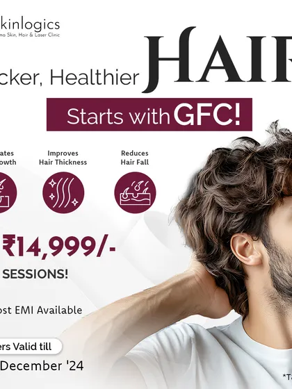 This offer highlights my GFC hair treatment package. For a limited time, you can get six sessions designed to stimulate growth, improve hair thickness, and reduce hair fall, making it an excellent investment in your hair's long-term health.