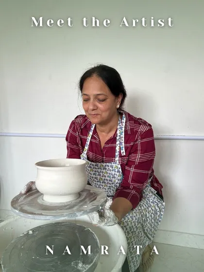 Meet the artist: Namrata. Her work is all about transforming empty spaces into artistic showcases with functional and beautiful pottery.