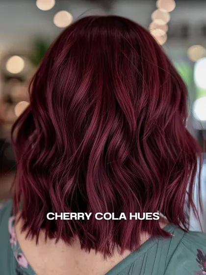 We love a bold statement. This vibrant Cherry Cola hue is a perfect example of the trendy, fashion-forward hair colors we specialize in, finished with soft waves to show off the shade's depth.