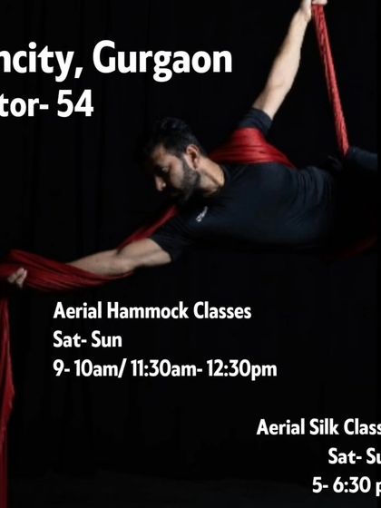 Find us in Suncity, Gurgaon (Sector-54). We offer aerial hammock and aerial silk classes on Saturdays and Sundays with multiple time slots available.