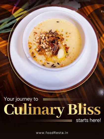 Your journey to culinary bliss starts here. A comforting and beautifully garnished bowl of soup, promising a delightful and satisfying experience.