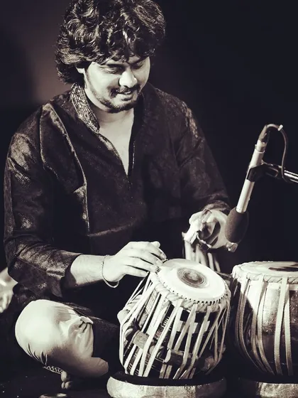 An old photo from a performance at UB City, showing my early days as a performer.