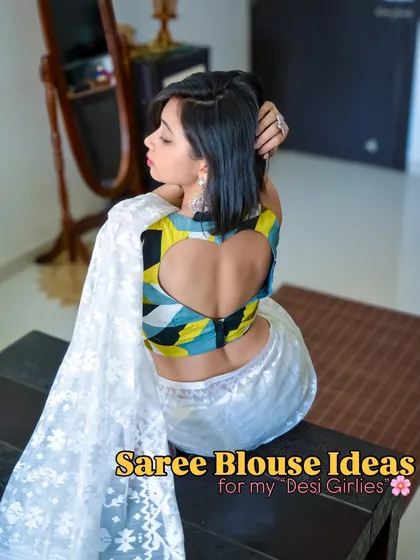 A statement blouse can completely change your saree game. This heart-shaped cutout back is a perfect example of how I help you design or choose blouses that are fun, modern, and show off your personality.