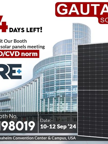 Only 4 days left until we exhibit at RE+ 2024 in Anaheim, California. Visit us at Booth No. N98019 to see our N-type TOPCon & Mono PERC Solar Panels.