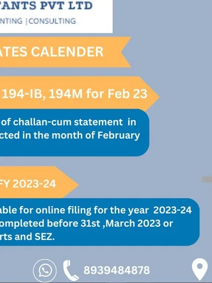 A compliance calendar highlighting key deadlines at the end of the financial year. This includes due dates for TDS payments and filing the Letter of Undertaking (LUT) for exports under GST.
