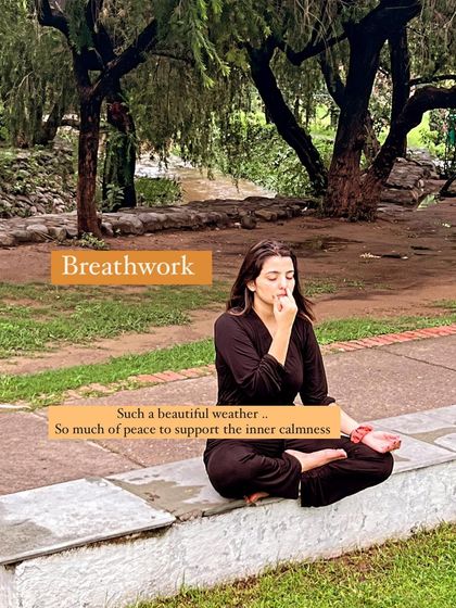 Breathwork in this beautiful, calm weather. Finding a peaceful spot in nature to practice pranayama enhances the feeling of inner calmness.