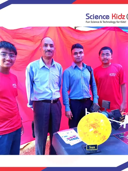 Our students proudly presenting their solar energy project to visitors from ISRO at the VJTI Technovanza exhibition.