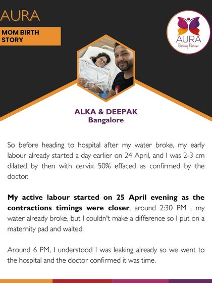 Alka details the start of her labor, from early contractions to her water breaking. Understanding the stages of labor helped her remain calm and know when it was time to go to the hospital.