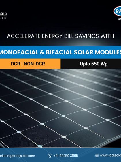 Raaj Solar - Utility-Scale & Industrial Solar Projects Our Advanced Solar Modules photo 44