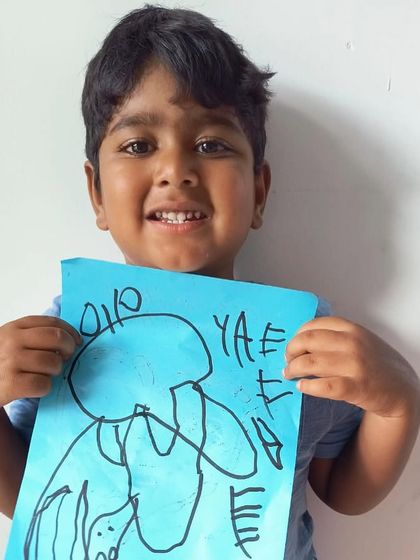 A wonderfully abstract and expressive drawing from one of our youngest artists.