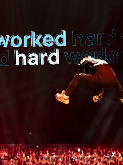 We worked hard. A shot of an artist mid-air, capturing the high energy of our BITS festival productions.