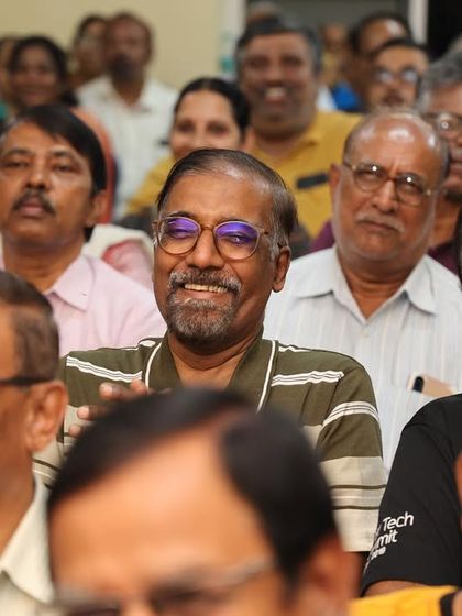 The best view for any artist is a smiling audience. A candid shot of the happy faces at the Kannada Sahitya Parishath show.