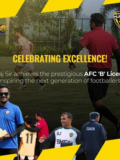 Celebrating Head Coach Suraj Sir's achievement of the prestigious AFC 'B' License. His commitment to excellence elevates the entire academy.