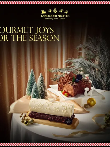 Savor gourmet joys for the season with our festive desserts. This Christmas, we offer beautiful Yule logs and other sweet treats to add flavor and festivity to your celebrations.