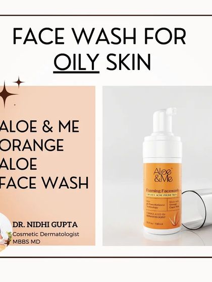 If you have oily skin, you need a face wash that removes excess oil without over-drying. A gentle foaming cleanser with ingredients like Orange Cape Aloe can effectively clean pores and help prevent blemishes.