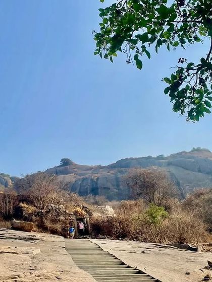 The rocky path leading up to Uttari Betta. This trek offers a great mix of adventure and stunning panoramic views.