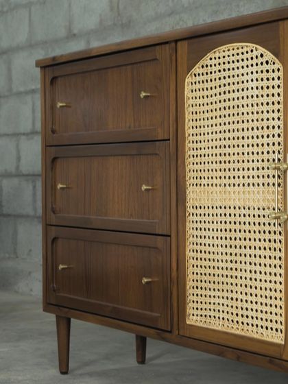 A detailed look at the Ballygunge Console Series, showcasing the fine craftsmanship, brass hardware, and versatile configurations we can create for bespoke storage units like credenzas, TV consoles, and sideboards.